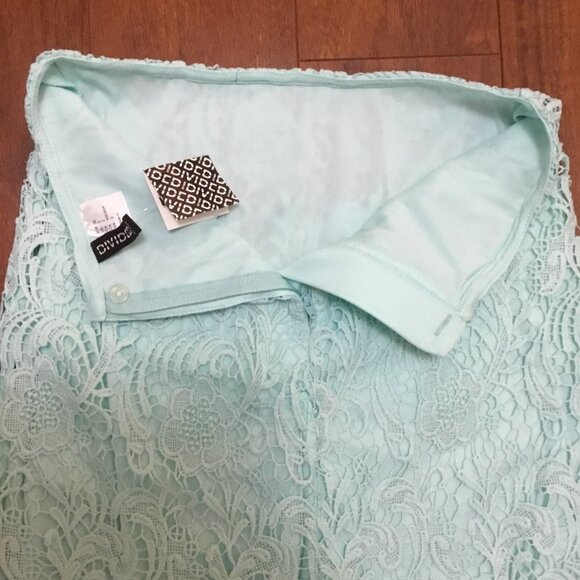 H&M Divided Light Blue Crochet Lace Skirt Boho Bohemian Zip Closure Women's 2 - Picture 7 of 7